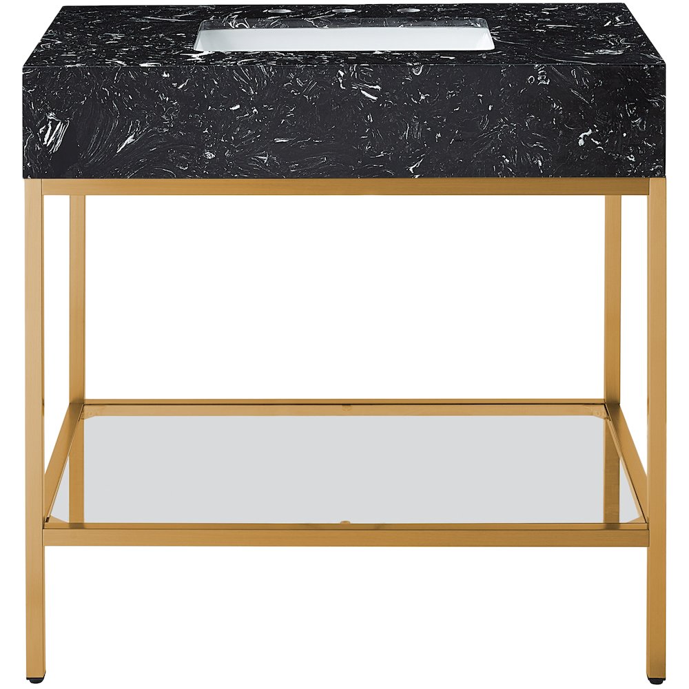 Marmo Black Engineered Marble Bathroom Vanity. Picture 3