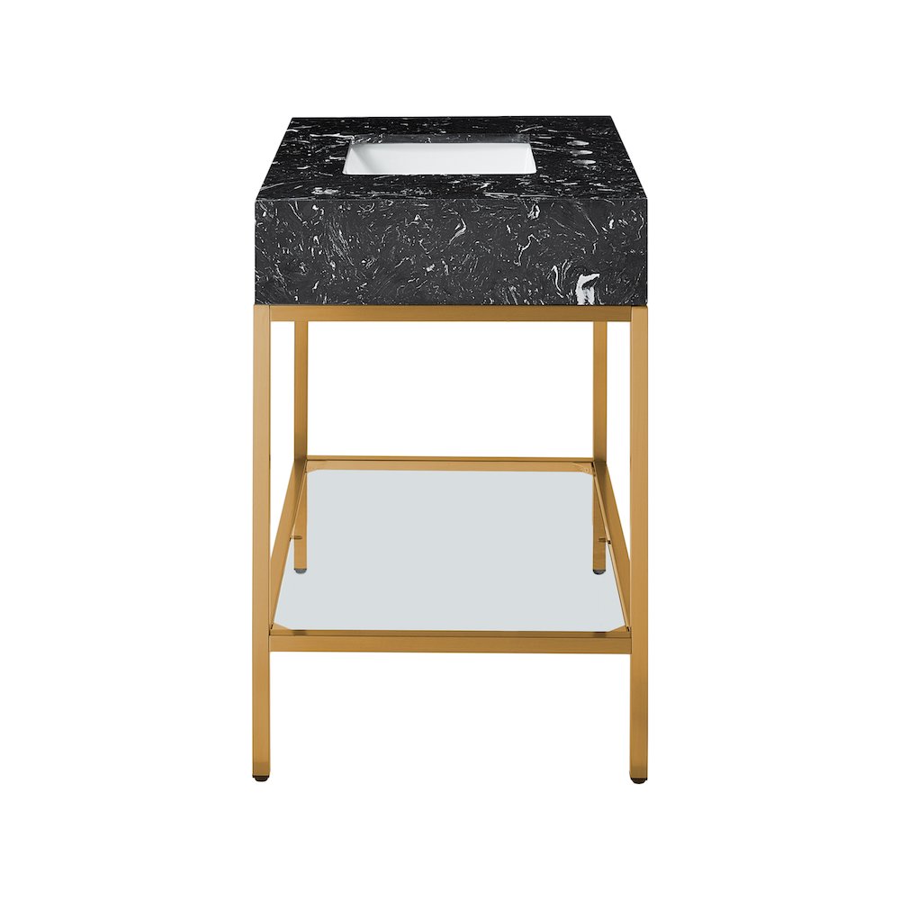 Marmo Black Engineered Marble Bathroom Vanity. Picture 5
