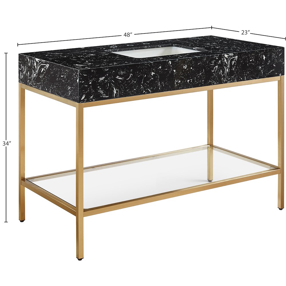 Marmo Black Engineered Marble Bathroom Vanity. Picture 7