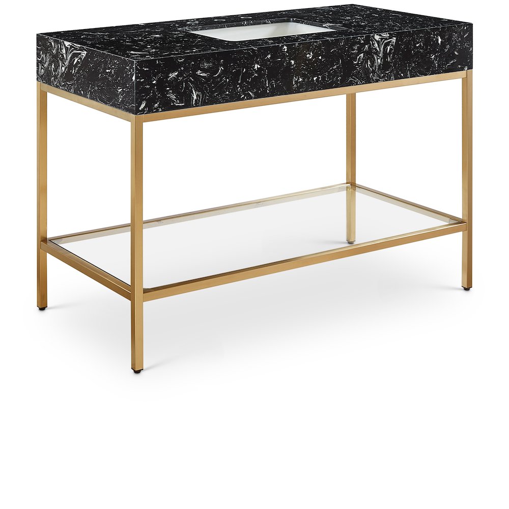 Marmo Black Engineered Marble Bathroom Vanity. Picture 1