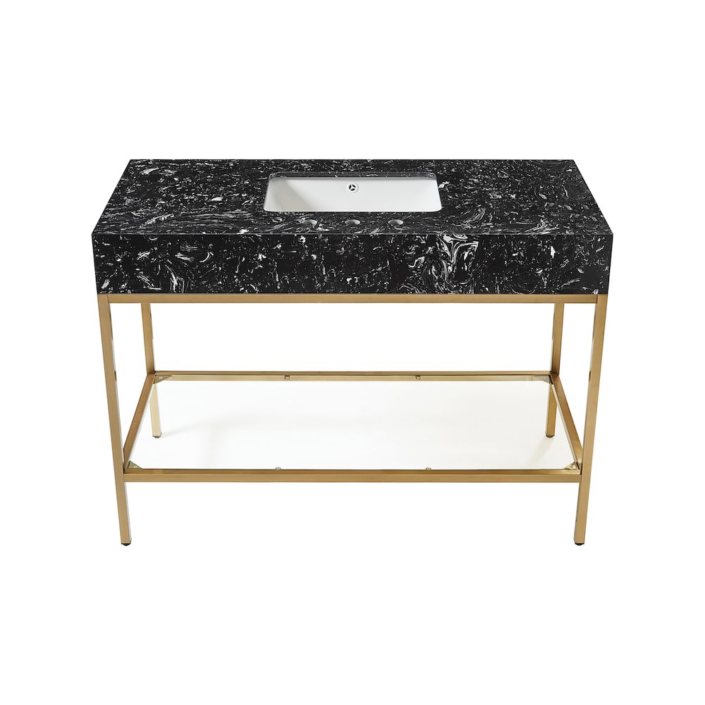 Marmo Black Engineered Marble Bathroom Vanity. Picture 2