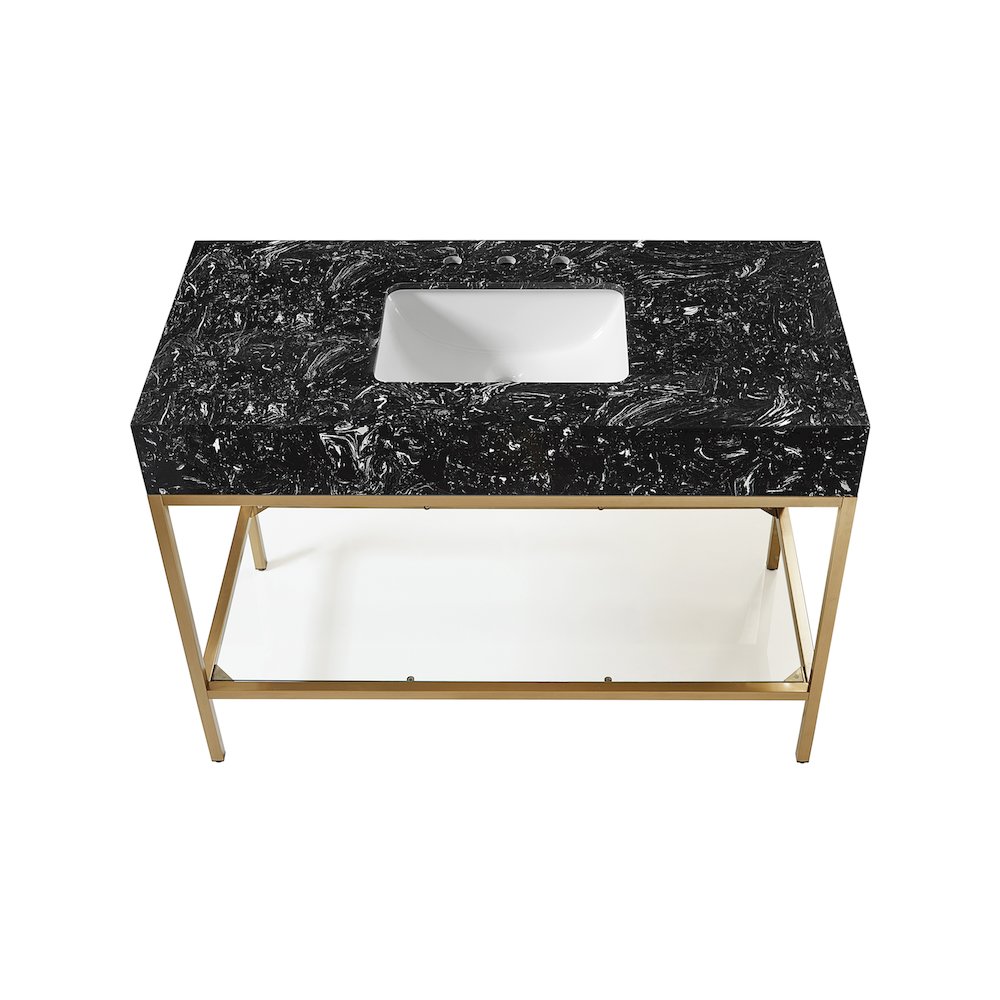 Marmo Black Engineered Marble Bathroom Vanity. Picture 4