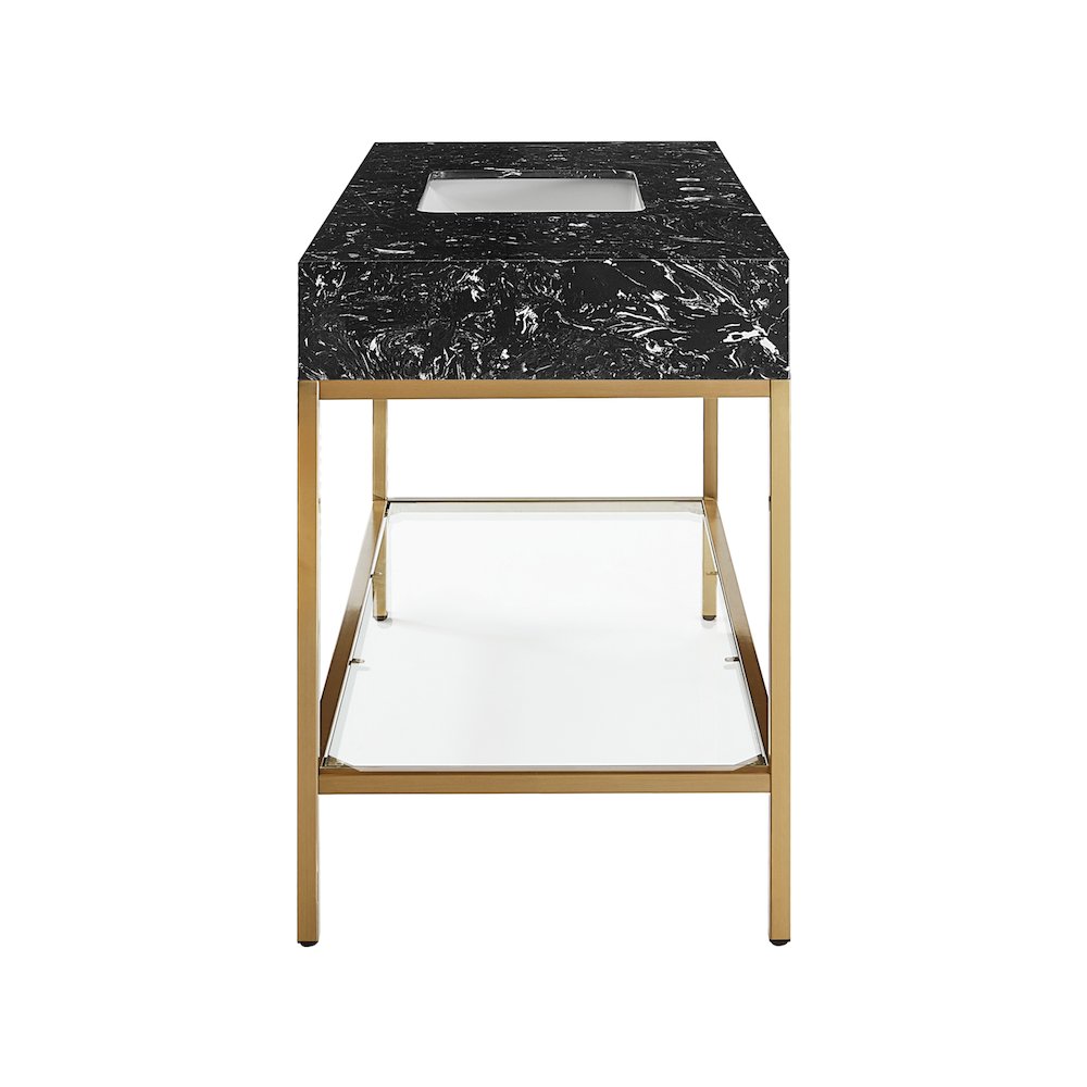 Marmo Black Engineered Marble Bathroom Vanity. Picture 5