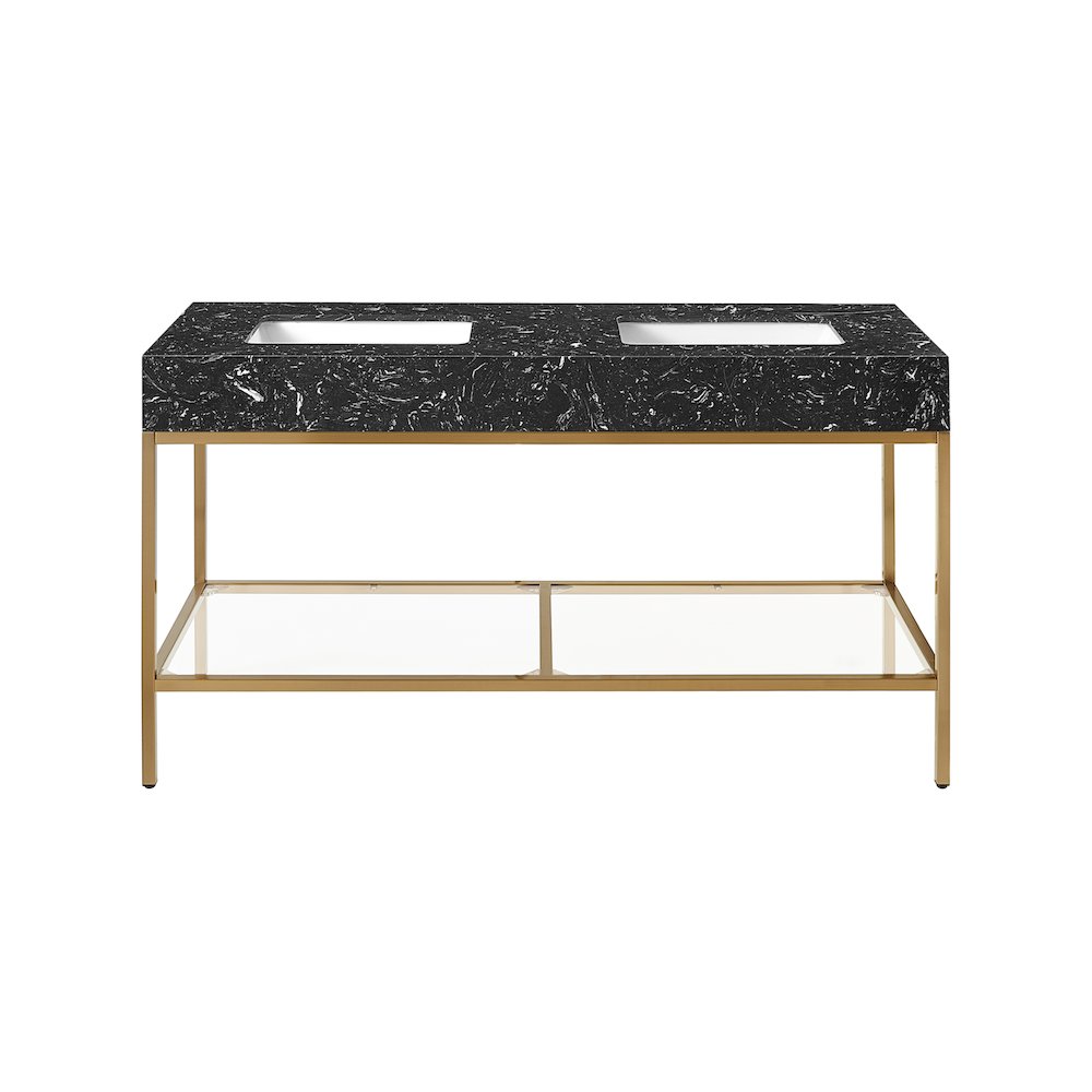 Marmo Black Engineered Marble Bathroom Vanity. Picture 3