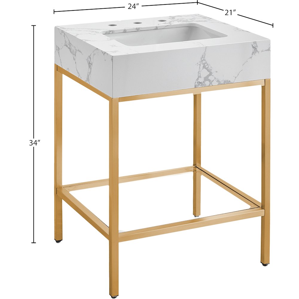 Marmo White Engineered Marble Bathroom Vanity. Picture 7