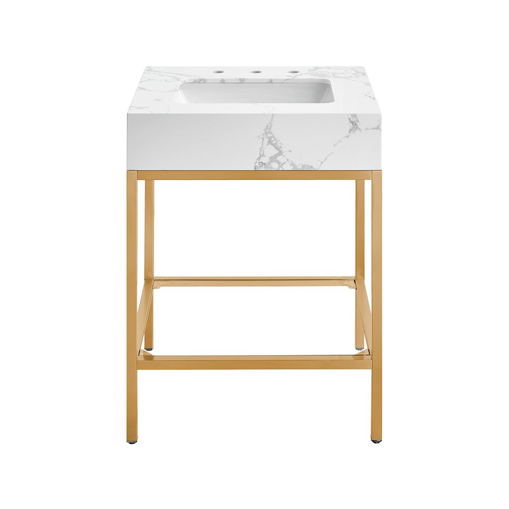 Marmo White Engineered Marble Bathroom Vanity. Picture 3