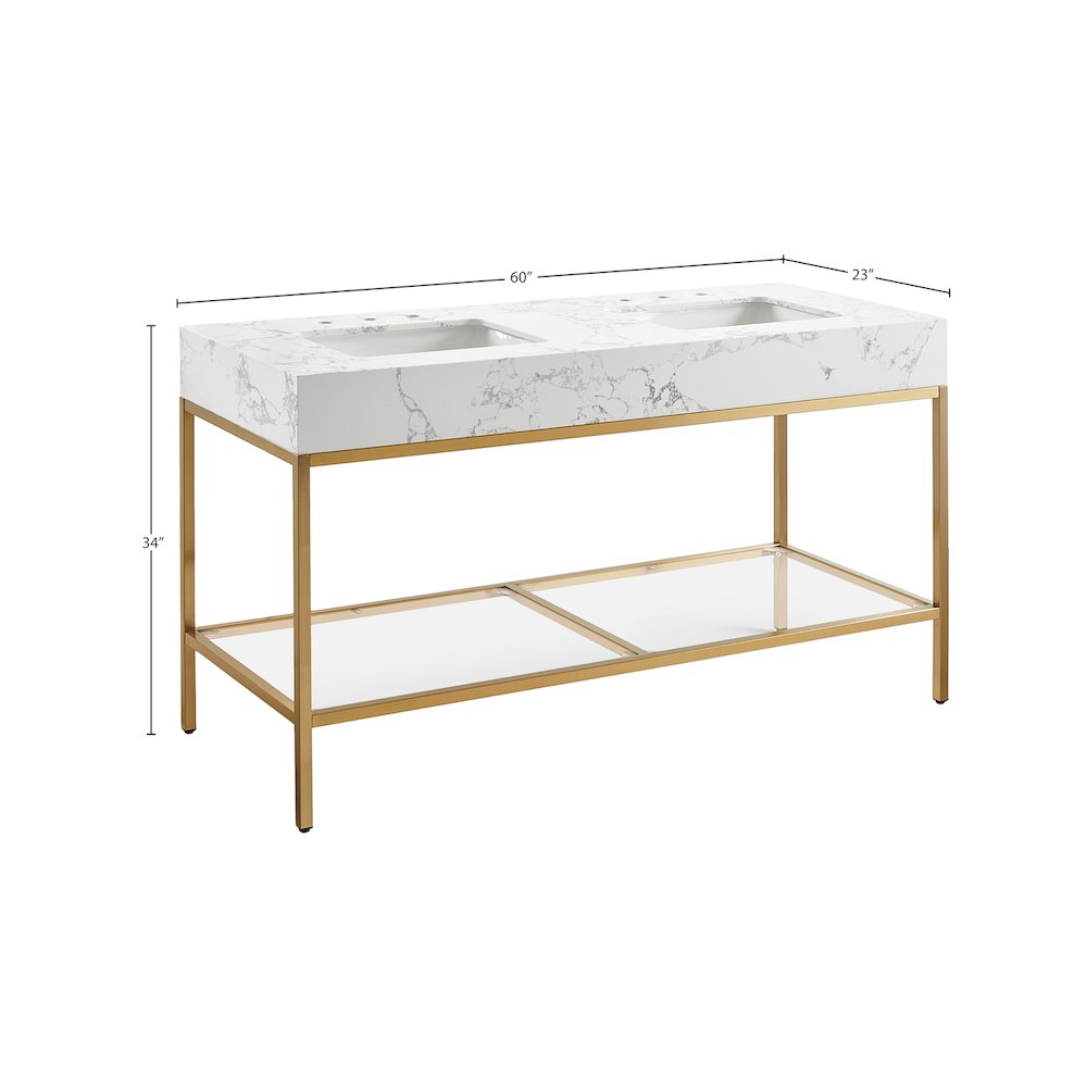 Marmo White Engineered Marble Bathroom Vanity. Picture 7
