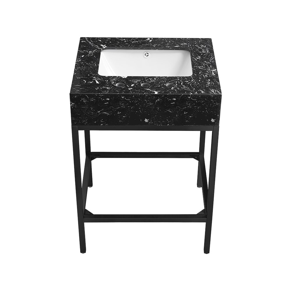 Marmo Black Engineered Marble Bathroom Vanity. Picture 2