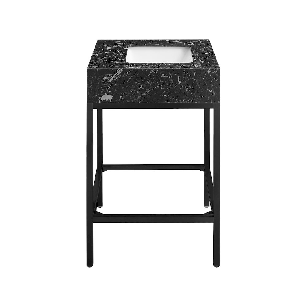Marmo Black Engineered Marble Bathroom Vanity. Picture 3