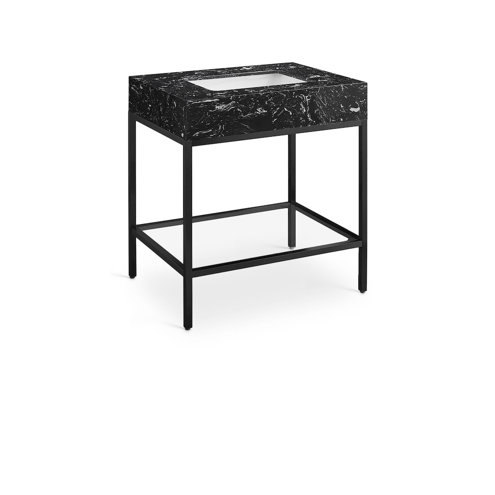 Marmo Black Engineered Marble Bathroom Vanity. Picture 1