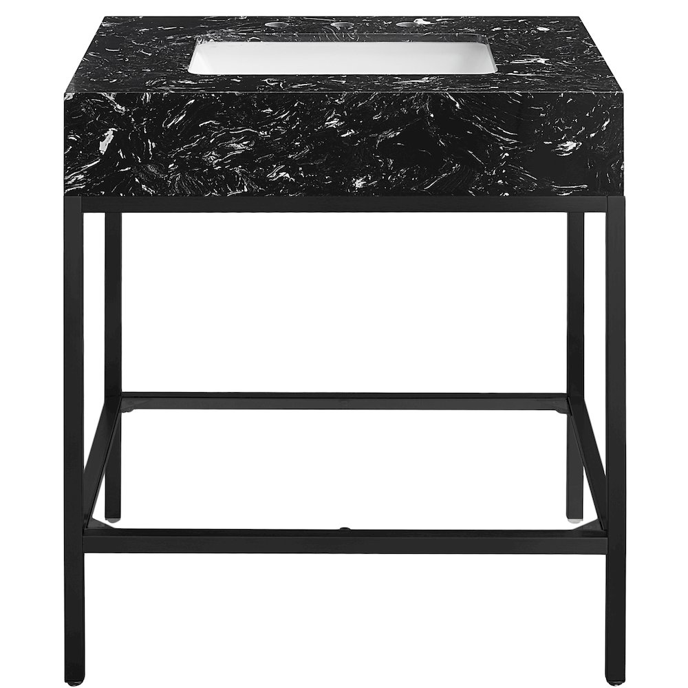 Marmo Black Engineered Marble Bathroom Vanity. Picture 3