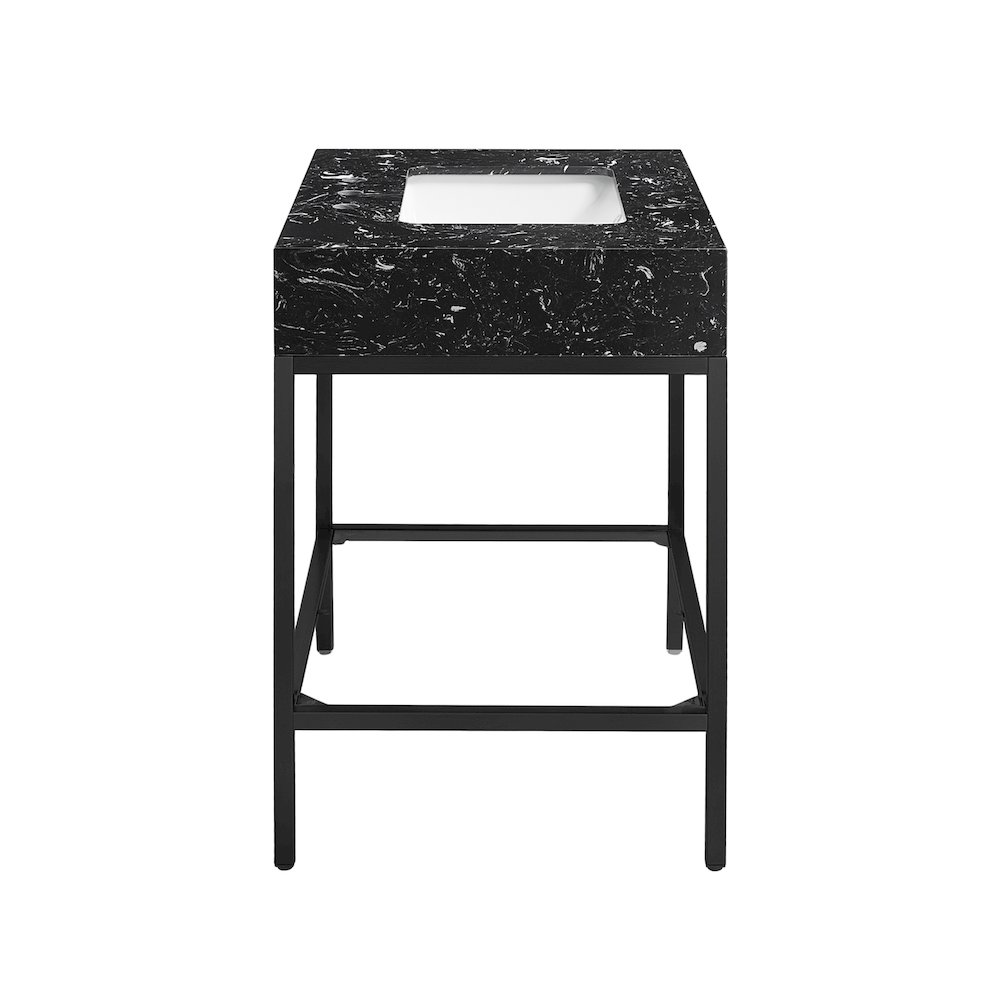 Marmo Black Engineered Marble Bathroom Vanity. Picture 5