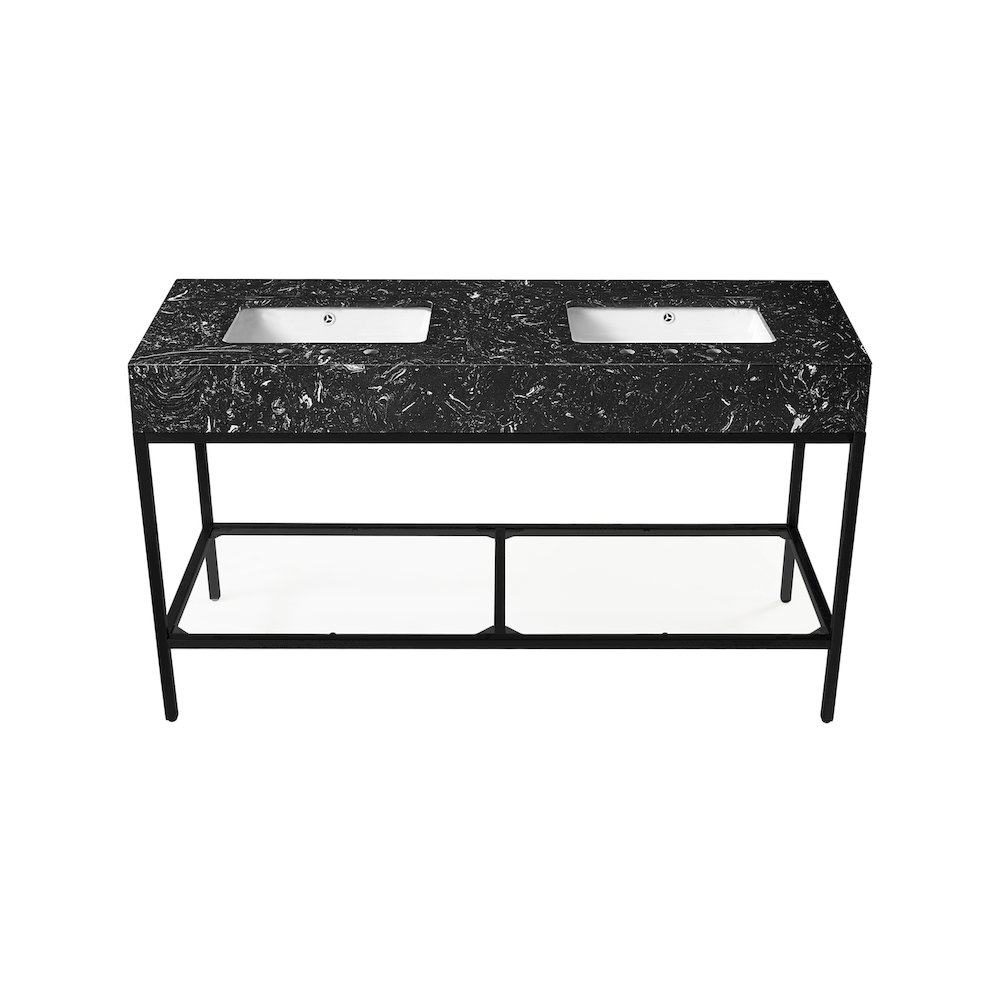 Marmo Black Engineered Marble Bathroom Vanity. Picture 2