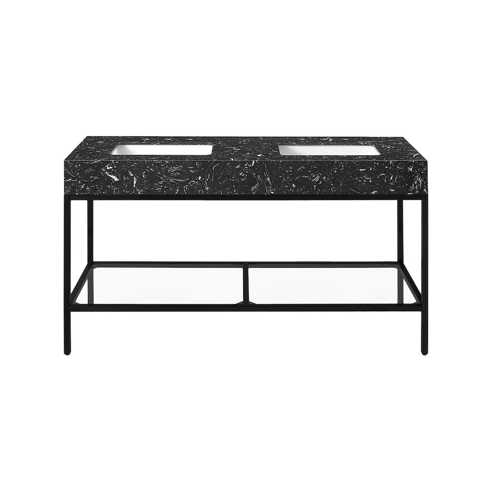 Marmo Black Engineered Marble Bathroom Vanity. Picture 3