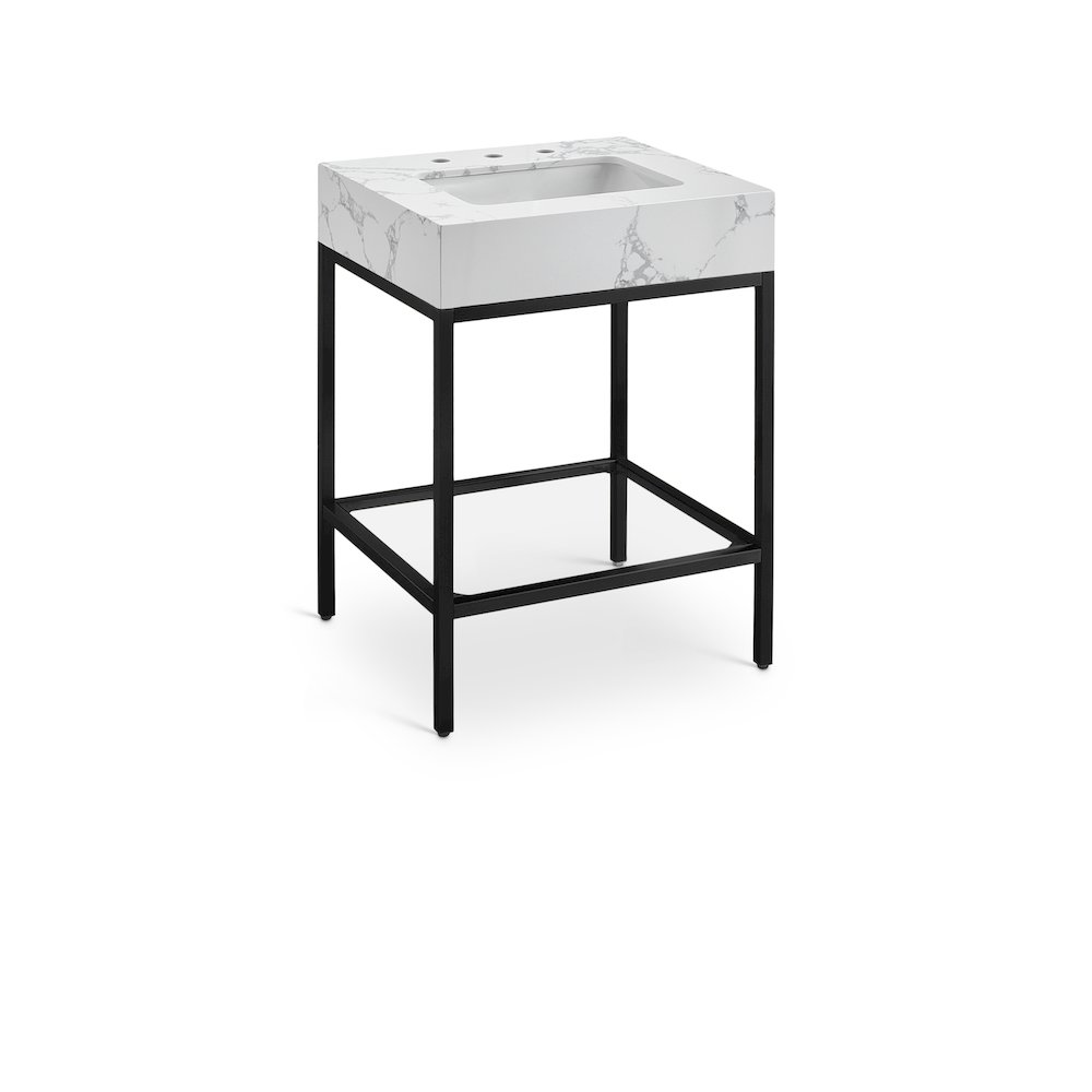 Marmo White Engineered Marble Bathroom Vanity. Picture 1