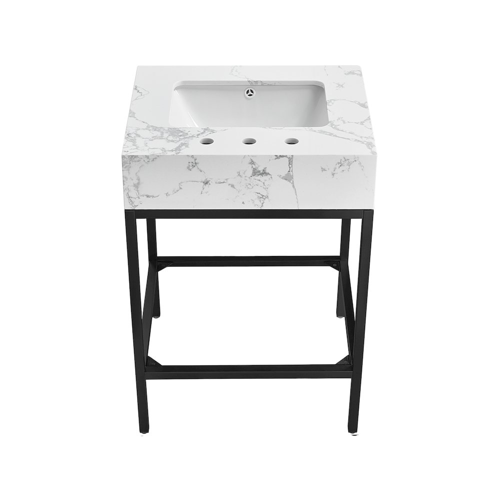 Marmo White Engineered Marble Bathroom Vanity. Picture 2