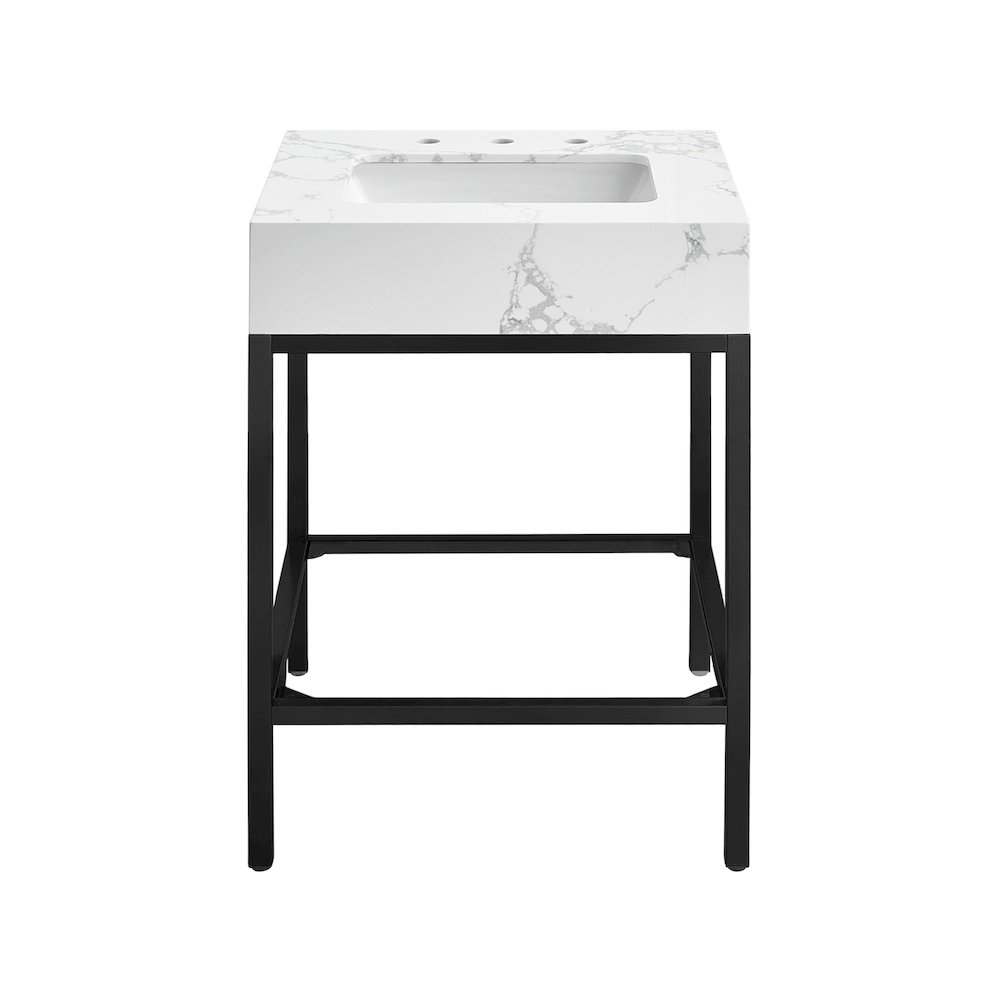 Marmo White Engineered Marble Bathroom Vanity. Picture 3