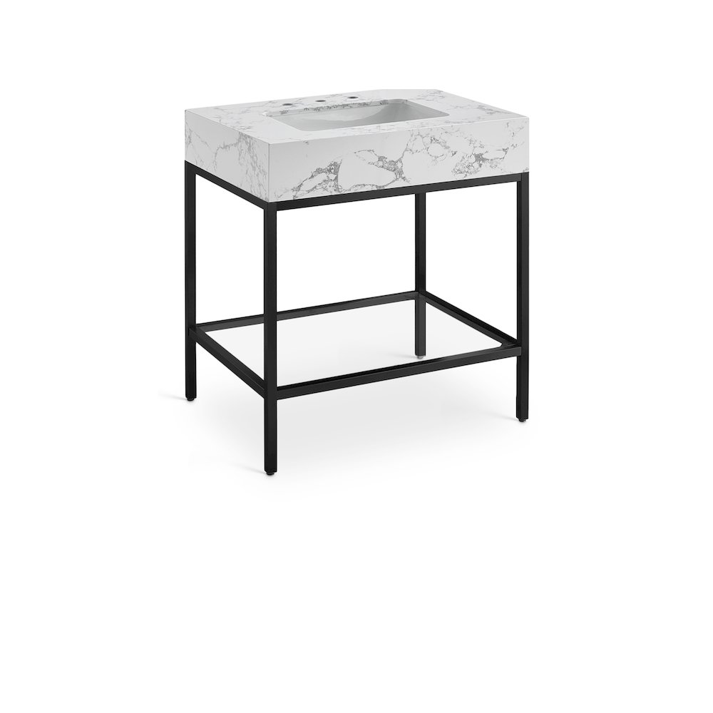 Marmo Black Engineered Marble Bathroom Vanity. Picture 1