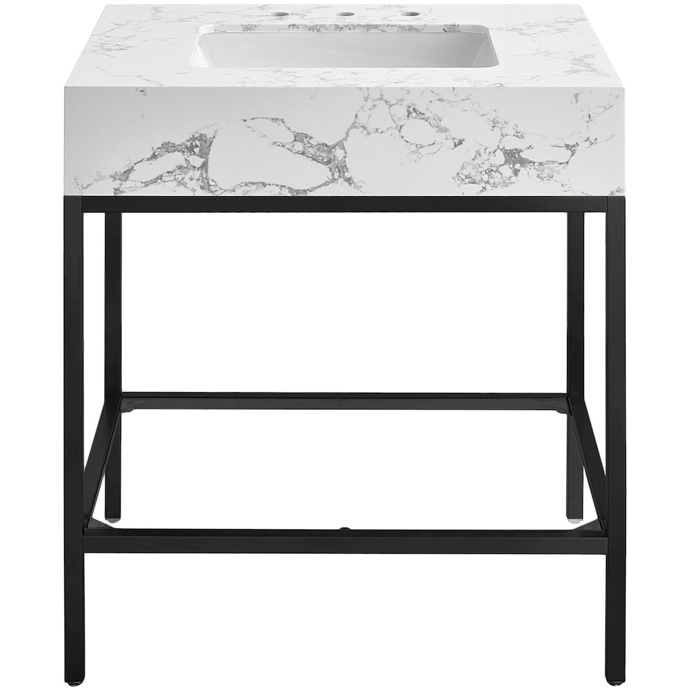 Marmo Black Engineered Marble Bathroom Vanity. Picture 3