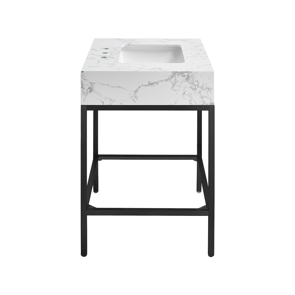 Marmo Black Engineered Marble Bathroom Vanity. Picture 5