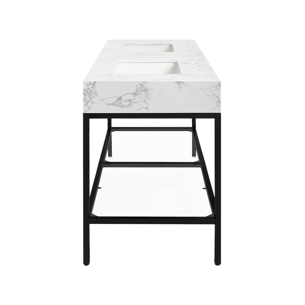 Marmo White Engineered Marble Bathroom Vanity. Picture 5