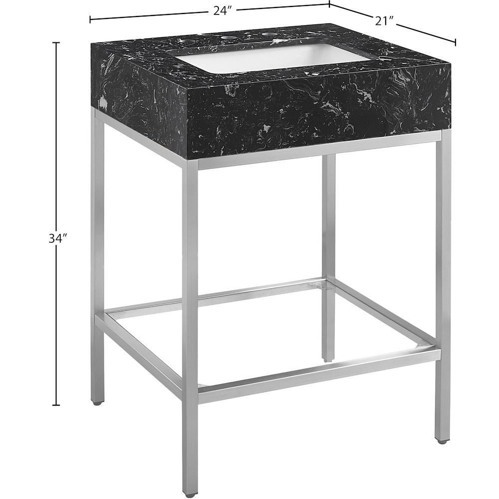 Marmo Black Engineered Marble Bathroom Vanity. Picture 7