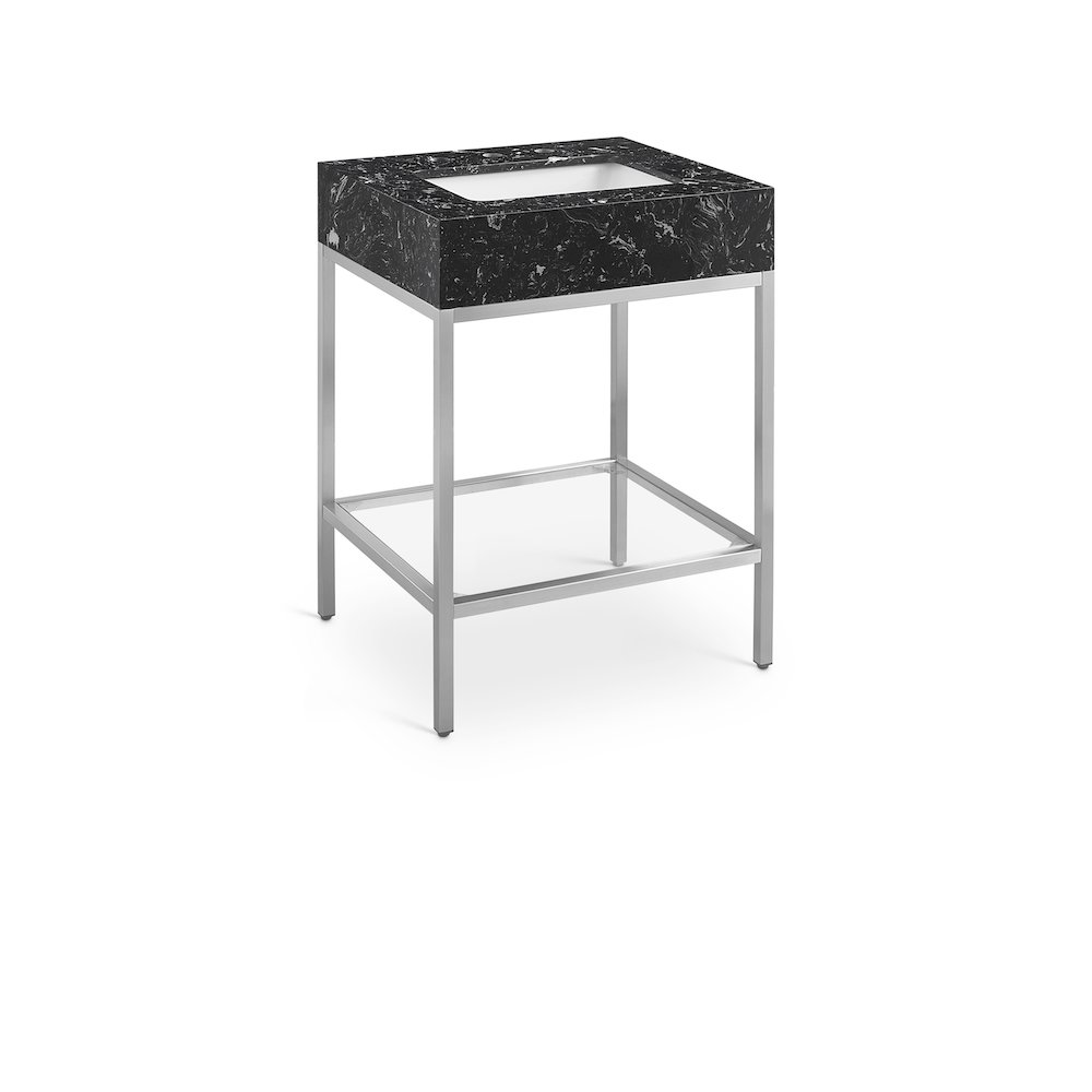 Marmo Black Engineered Marble Bathroom Vanity. Picture 1
