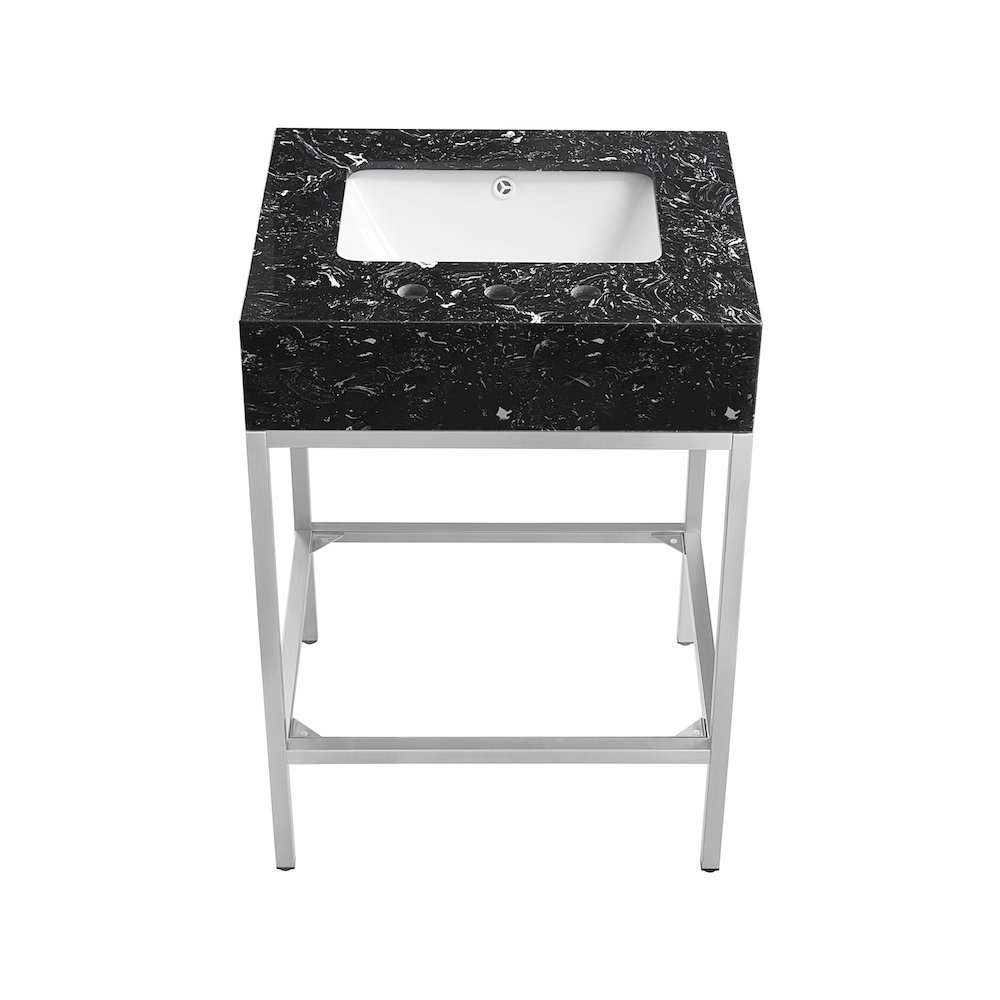 Marmo Black Engineered Marble Bathroom Vanity. Picture 2