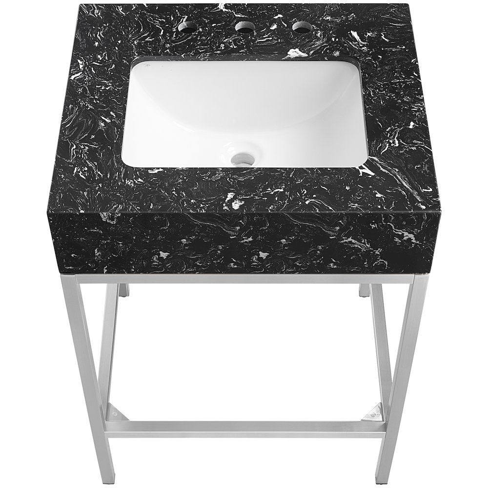 Marmo Black Engineered Marble Bathroom Vanity. Picture 4