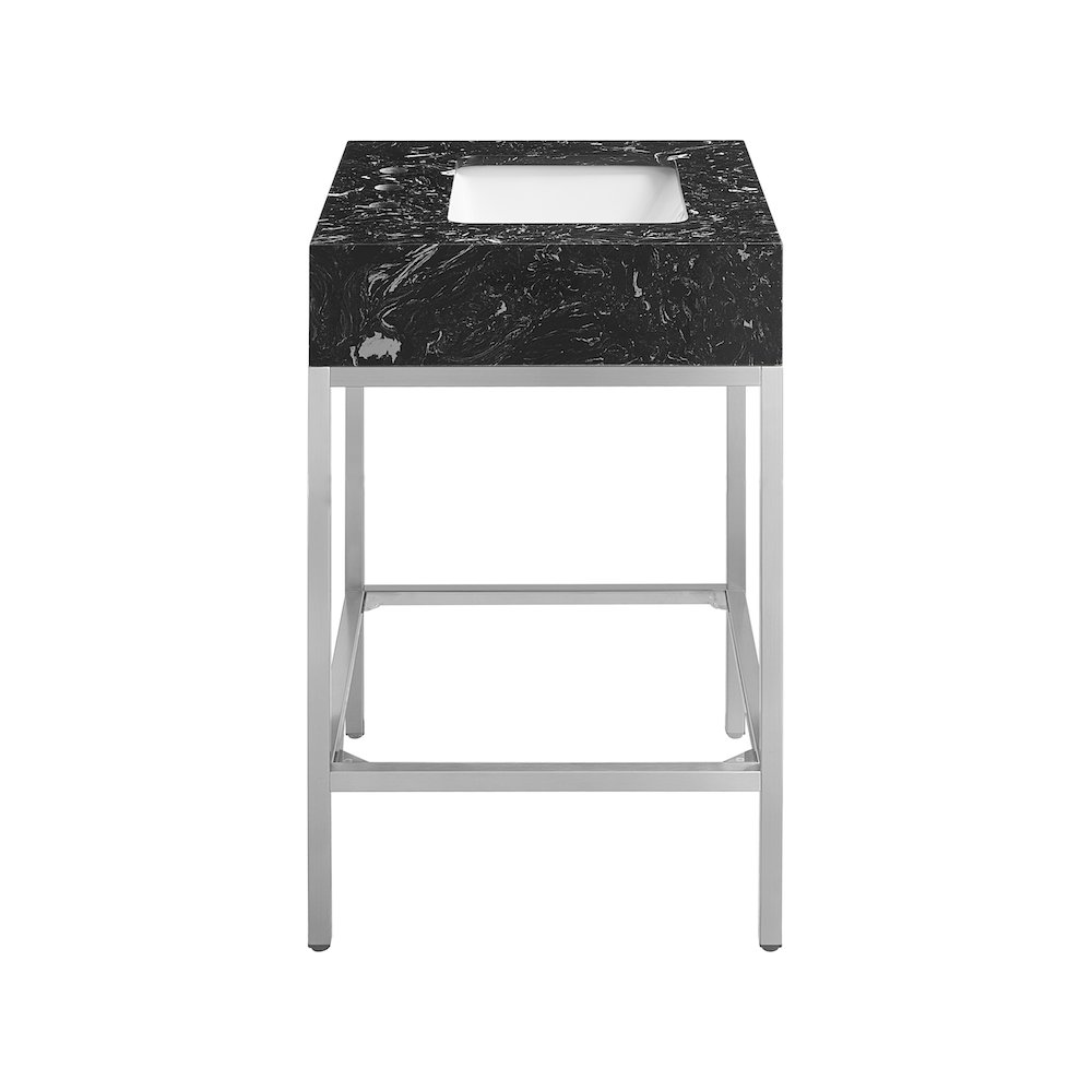 Marmo Black Engineered Marble Bathroom Vanity. Picture 5