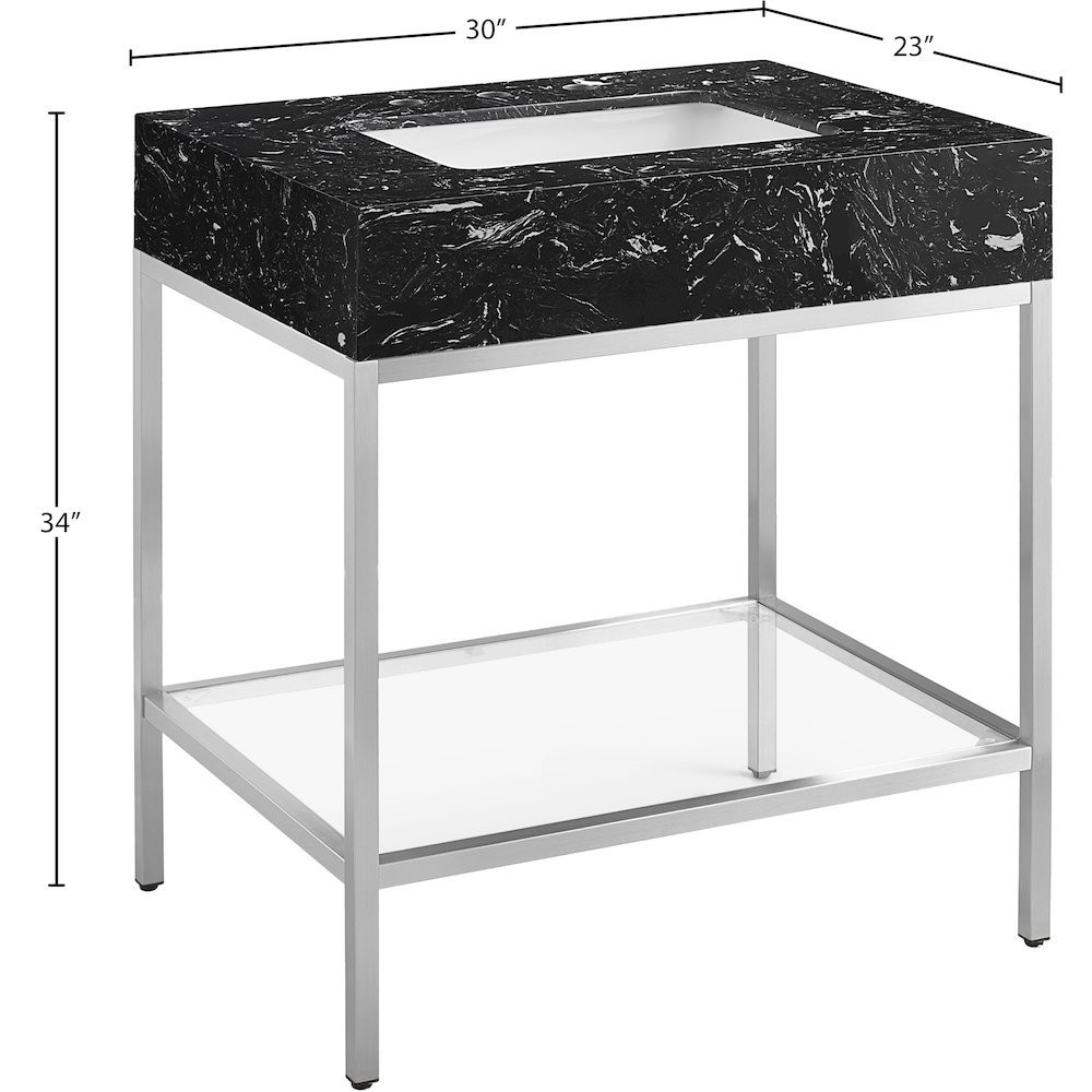 Marmo White Engineered Marble Bathroom Vanity. Picture 7