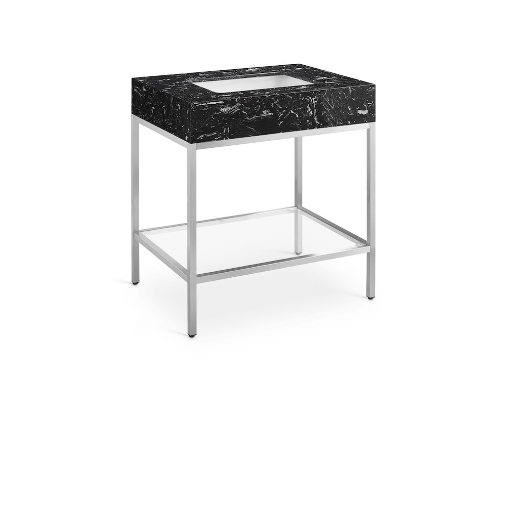 Marmo White Engineered Marble Bathroom Vanity. Picture 1