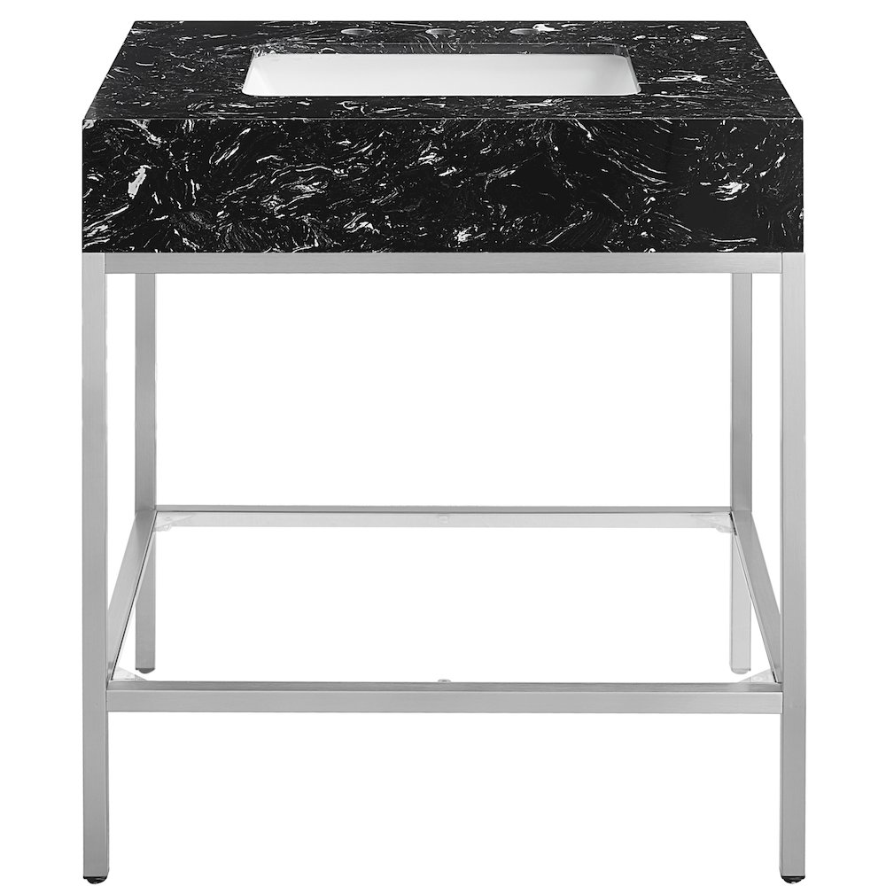 Marmo White Engineered Marble Bathroom Vanity. Picture 3