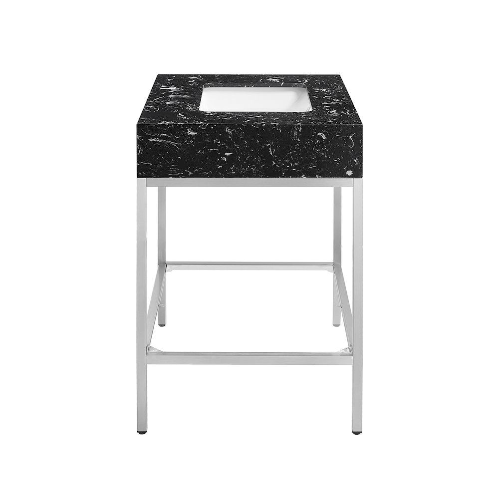 Marmo White Engineered Marble Bathroom Vanity. Picture 5