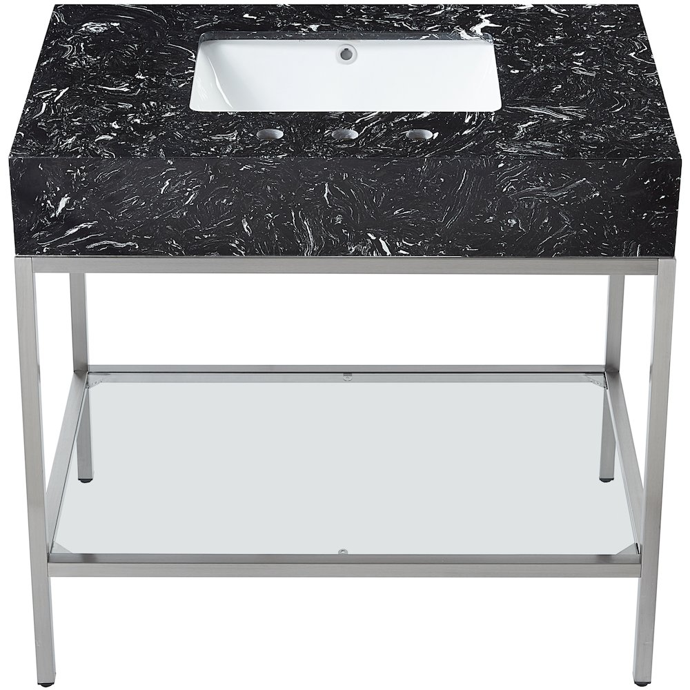 Marmo Black Engineered Marble Bathroom Vanity. Picture 2