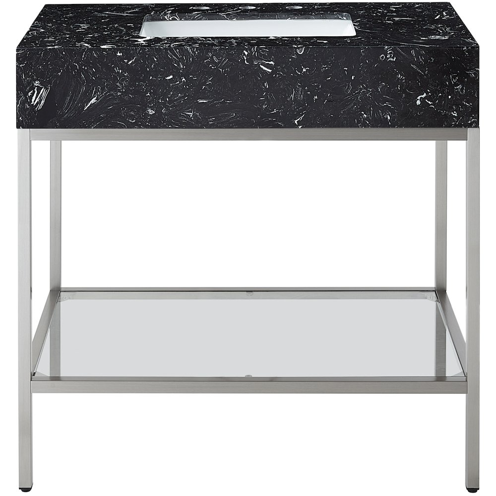 Marmo Black Engineered Marble Bathroom Vanity. Picture 3
