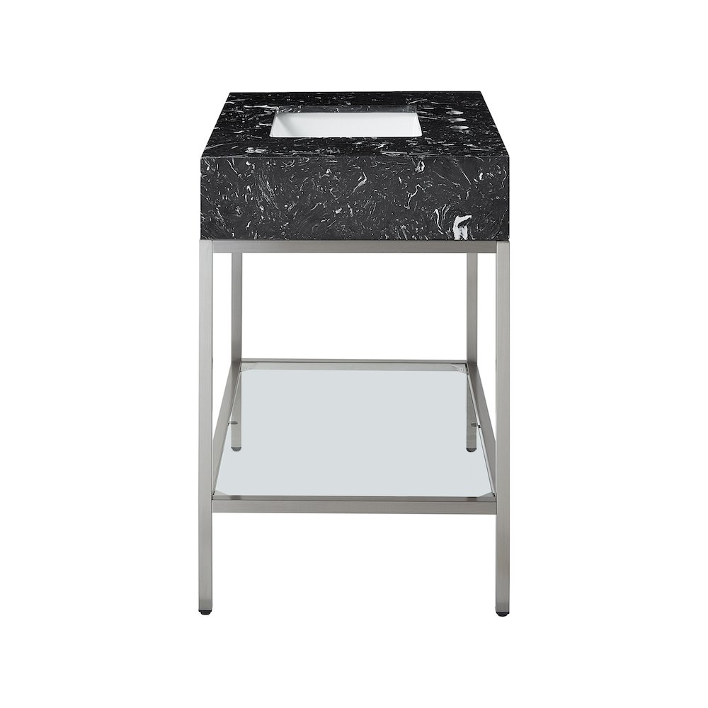 Marmo Black Engineered Marble Bathroom Vanity. Picture 5