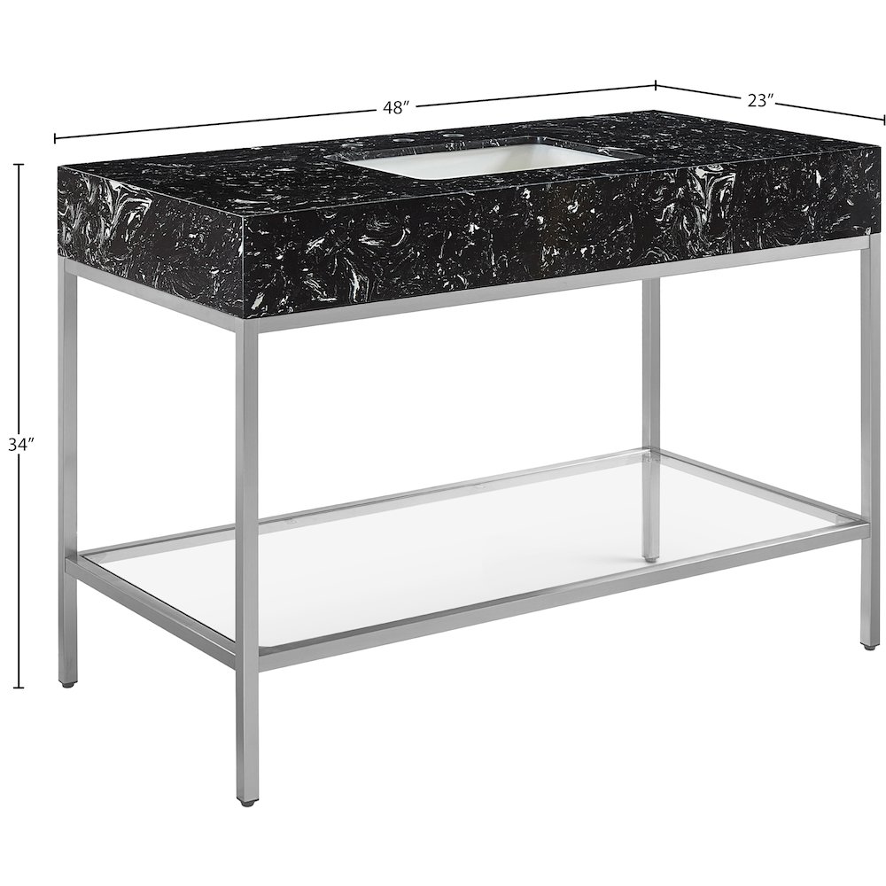 Marmo Black Engineered Marble Bathroom Vanity. Picture 7