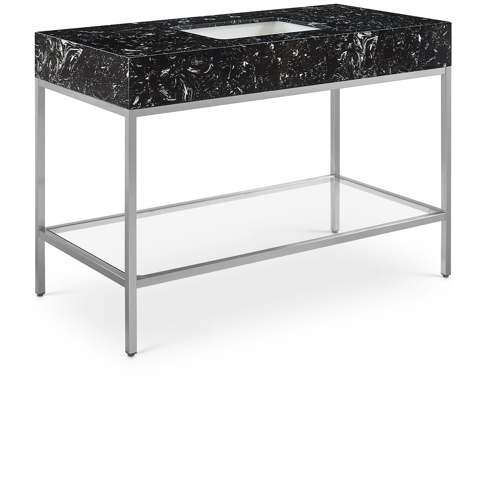 Marmo Black Engineered Marble Bathroom Vanity. Picture 1