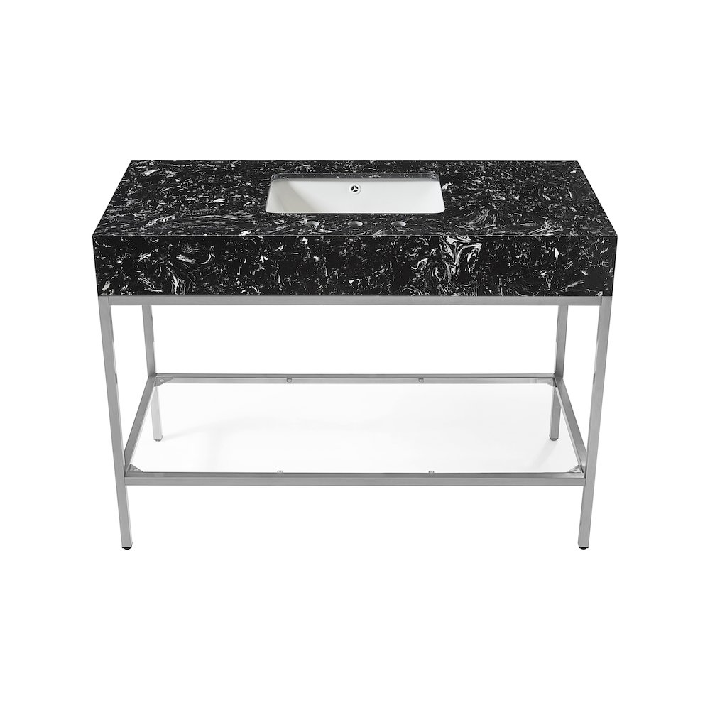 Marmo Black Engineered Marble Bathroom Vanity. Picture 2