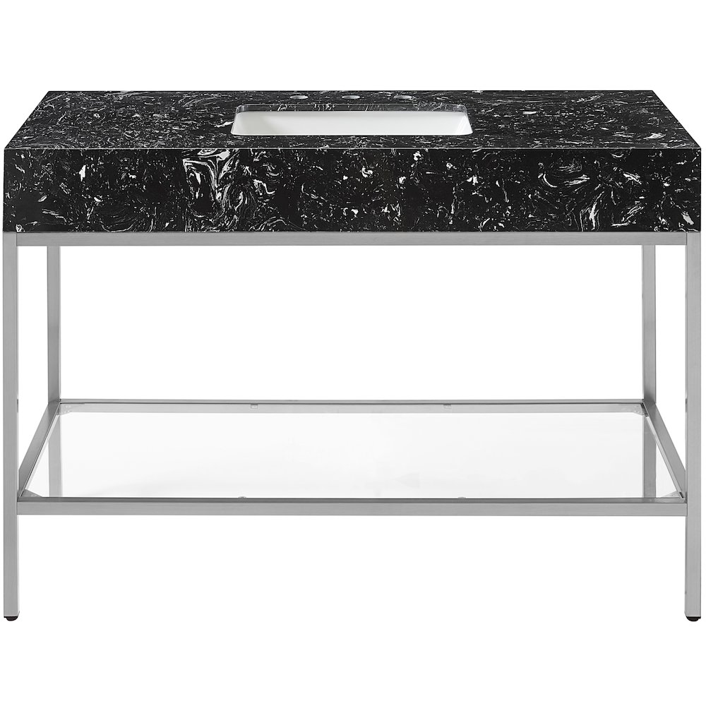 Marmo Black Engineered Marble Bathroom Vanity. Picture 3