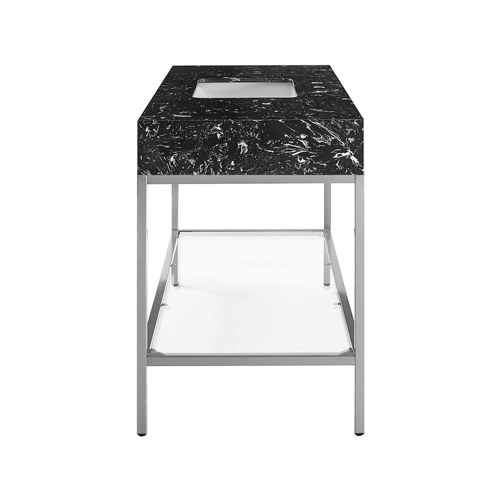 Marmo Black Engineered Marble Bathroom Vanity. Picture 5