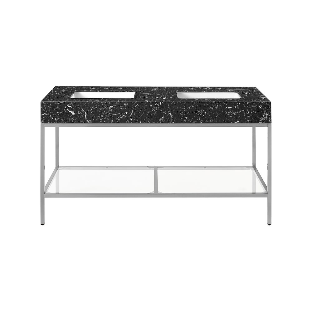 Marmo Black Engineered Marble Bathroom Vanity. Picture 3