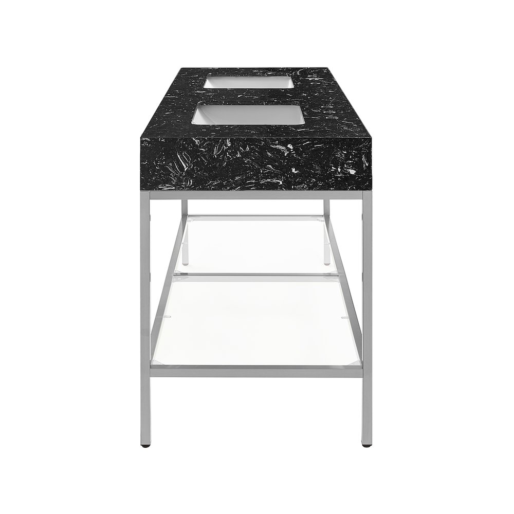 Marmo Black Engineered Marble Bathroom Vanity. Picture 5