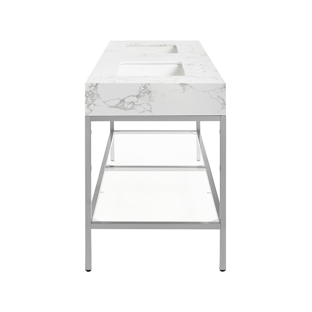 Marmo White Engineered Marble Bathroom Vanity. Picture 5