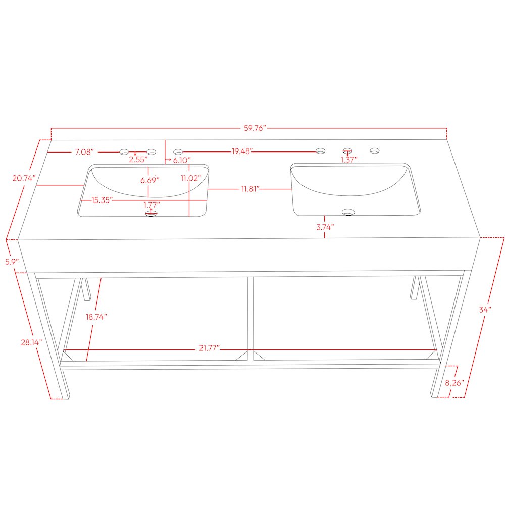 Marmo White Engineered Marble Bathroom Vanity. Picture 6