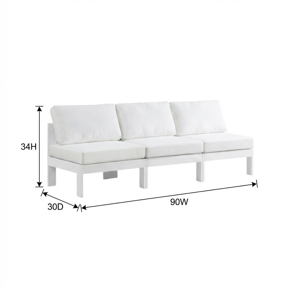 White Fabric Outdoor Patio Modular Sofa With Contemporary Style. Picture 7