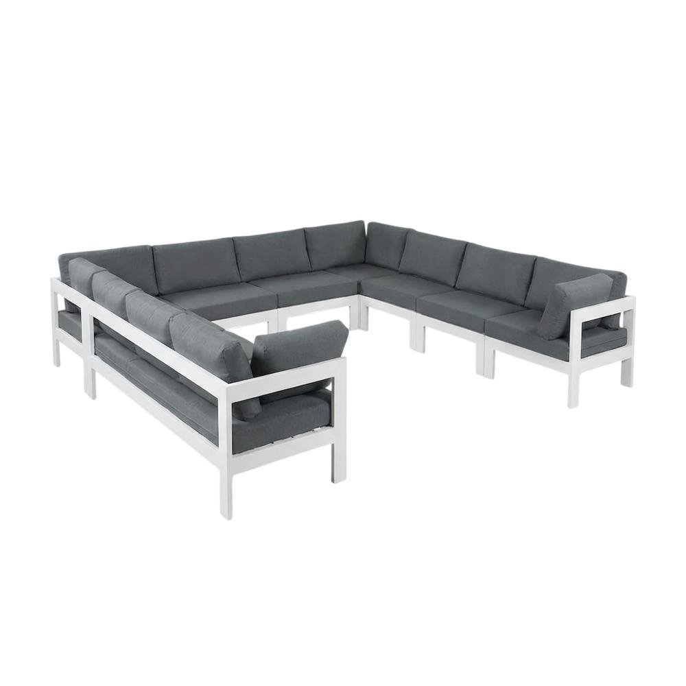 Gray Fabric Outdoor Modular Sectional With Contemporary Style. Picture 1