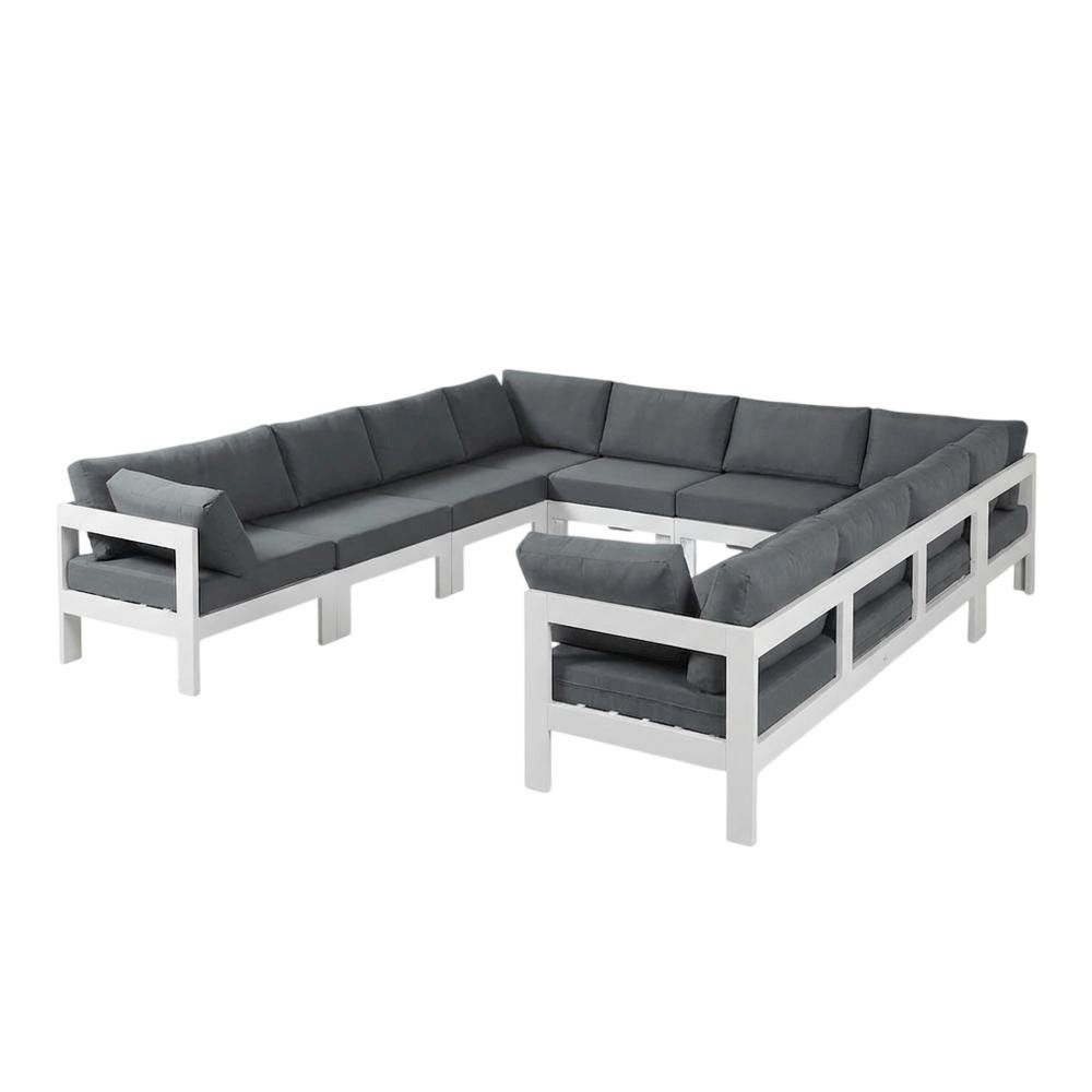 Gray Fabric Outdoor Modular Sectional With Contemporary Style For Patio. Picture 1