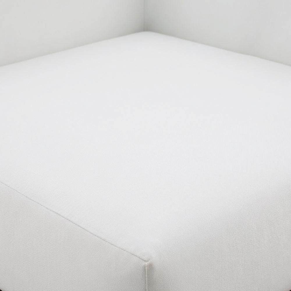 Contemporary White Fabric Outdoor Corner Chair With Finish. Picture 5